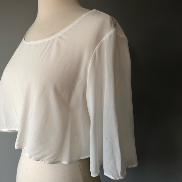 Blue Life Crop top Blouse White Small - Picture 5 of 12